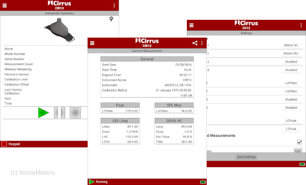 mobile app for dosebadge noise dosimeter